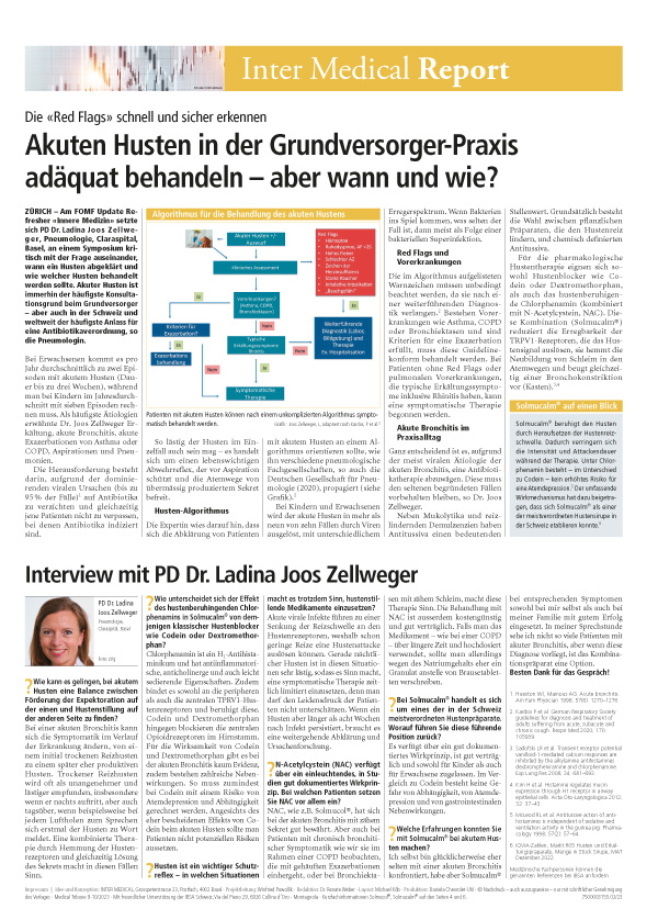 Abbildung des Hefts mit dem Inter Medical Report.